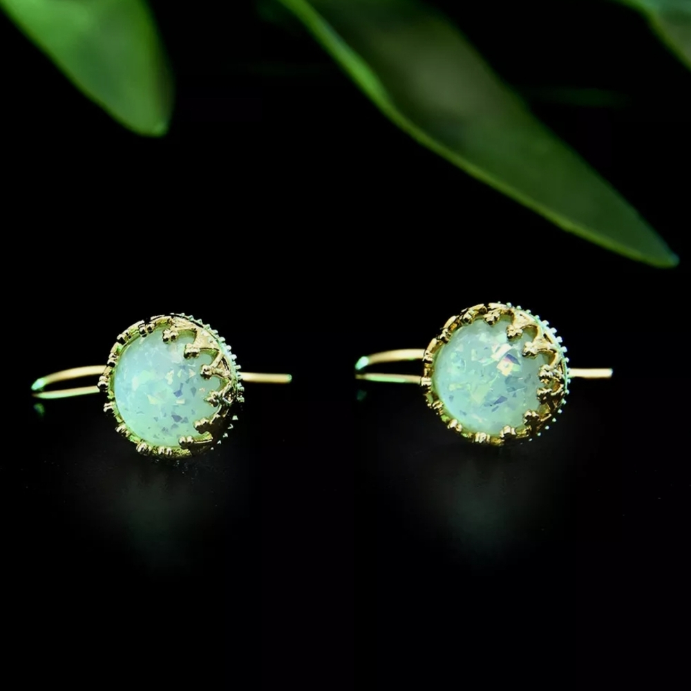 Baroque gold filled crown setting Opal - Picture 7 of 9